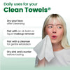 CLEAN SKIN CLUB Sensitive Skin Clean Towels® XL, Ultra-Soft Disposable Face Dry Wipes Infused with Aloe & Glycerin, XL - 2 Pack (100 count)