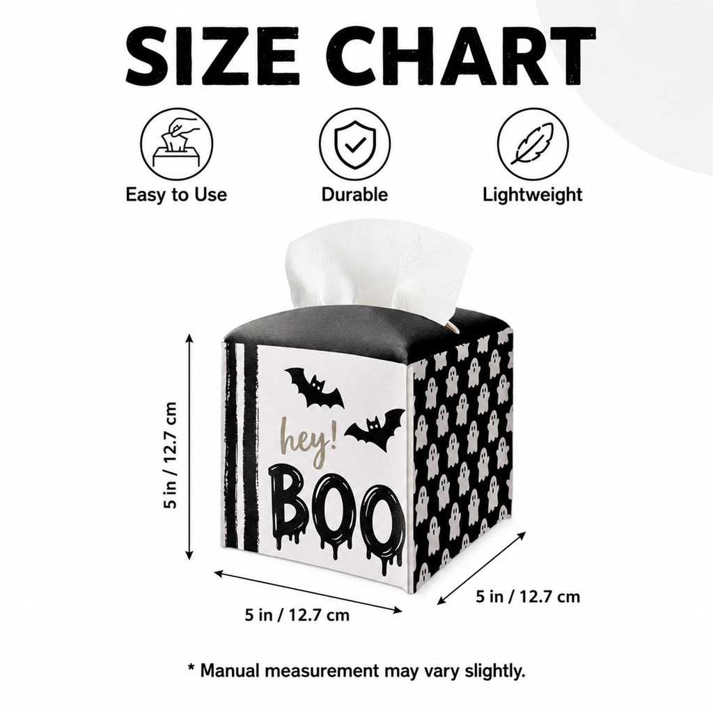 Halloween Tissue Box Cover Square - Hey Boo - Halloween Party Decorations.