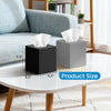 2 Pack Tissue Box Cover, Square Plastic Tissue Holder Non-Slip Base, Sliver