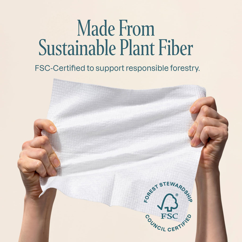 Cliganic Face Towels XL, Disposable Makeup Remover, Soft Dry Wipes, 300 ct