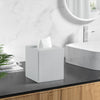 JLAMBOM PU Leather Tissue Box Cover Square Tissue Box Holder (Grey)
