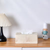 Natural Travertine Textures Tissue Box Cover Rectangular (Only Suitable for Standard Sized Tissue Box) for Decor,Resin Tissue Box for Bathroom Countertop,Bedside,Office（Made of Resin, Height of 4 in
