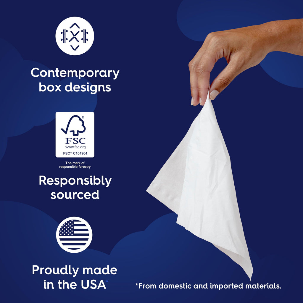 White Cloud Ultra Comfort Lotion 3-Ply Facial Tissue, 18 Box Pack