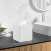 JLAMBOM PU Leather Tissue Box Cover Square Tissue Box Holder (White)