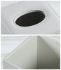 JLAMBOM PU Leather Tissue Box Cover Square Tissue Box Holder (Grey)
