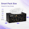 Premium Facial Tissues, Black and Gold Luxury Box Design, 2-Ply, 200 Sheets Per Box, 15 Pack, Hypoallergenic