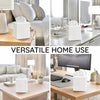 EmbroideryLinen.VN Square Tissue Box Cover Set of 2, White Dandelion