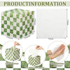 FunooFuno 12 Pack Checkered Tissue Cube Box Cube 3 Ply Facial Paper, Green