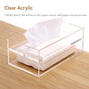 SANRUI Clear Acrylic Facial Tissue Box Cover Holder with 8mm Top Lid Rectangle Napkin Dispenser Organizer for Bathroom, Kitchen and Office Desk