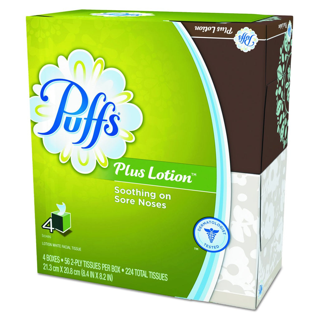 Puffs Plus Lotion Facial Tissues,4 count,pack of 6