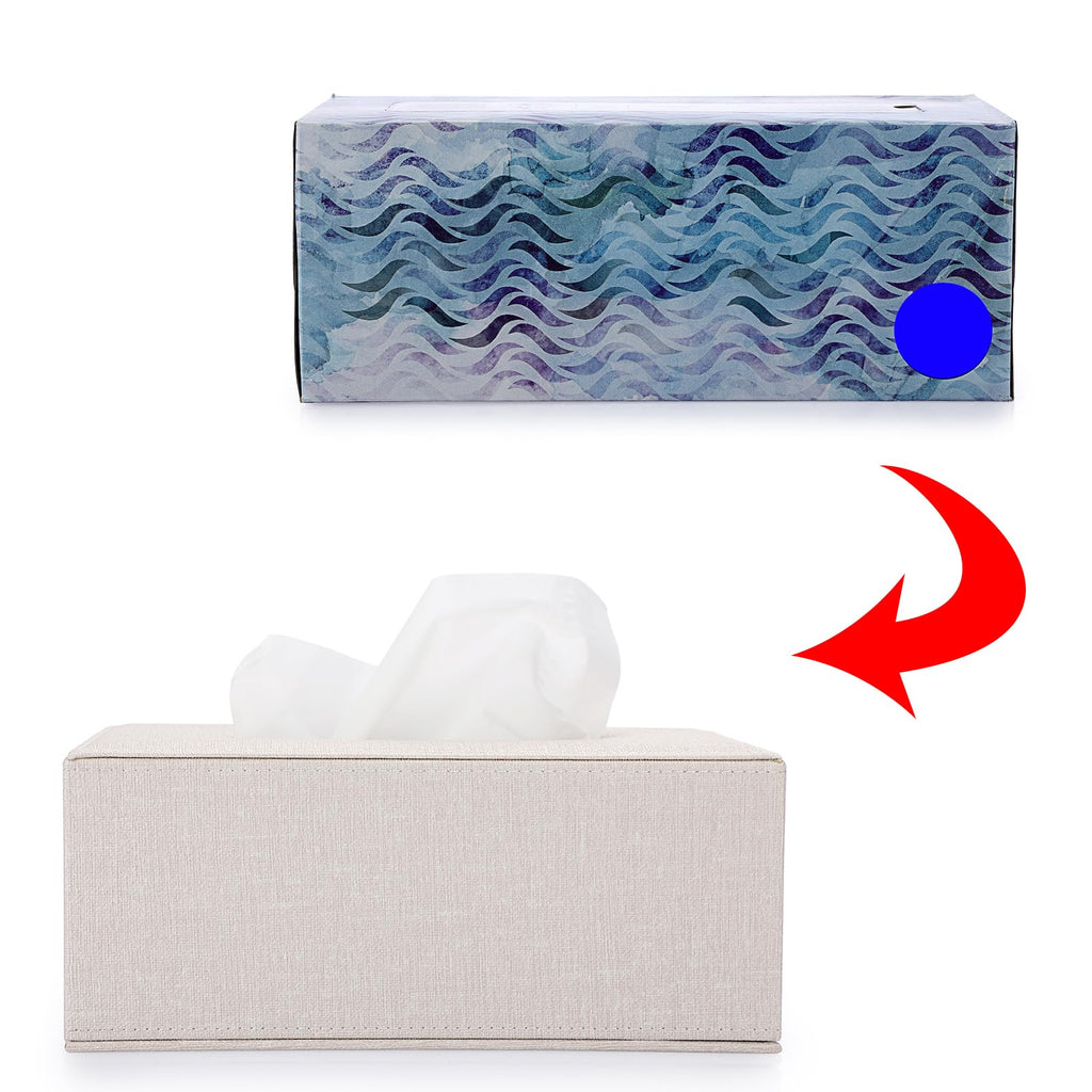 Sumnacon Tissue Box Cover Rectangle Linen Tissue Box Holder，Magnetic Bottom