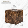 Natural Marble Square Tissue Box Cover,Stone Modern Decorative Sturdy Napkin Box Holder Case,Facial Paper Organizer for Bathroom Vanity Toilet Countertop,Kitchen (1, Dark Brown, 5.71 * 5.71 * 5.51)