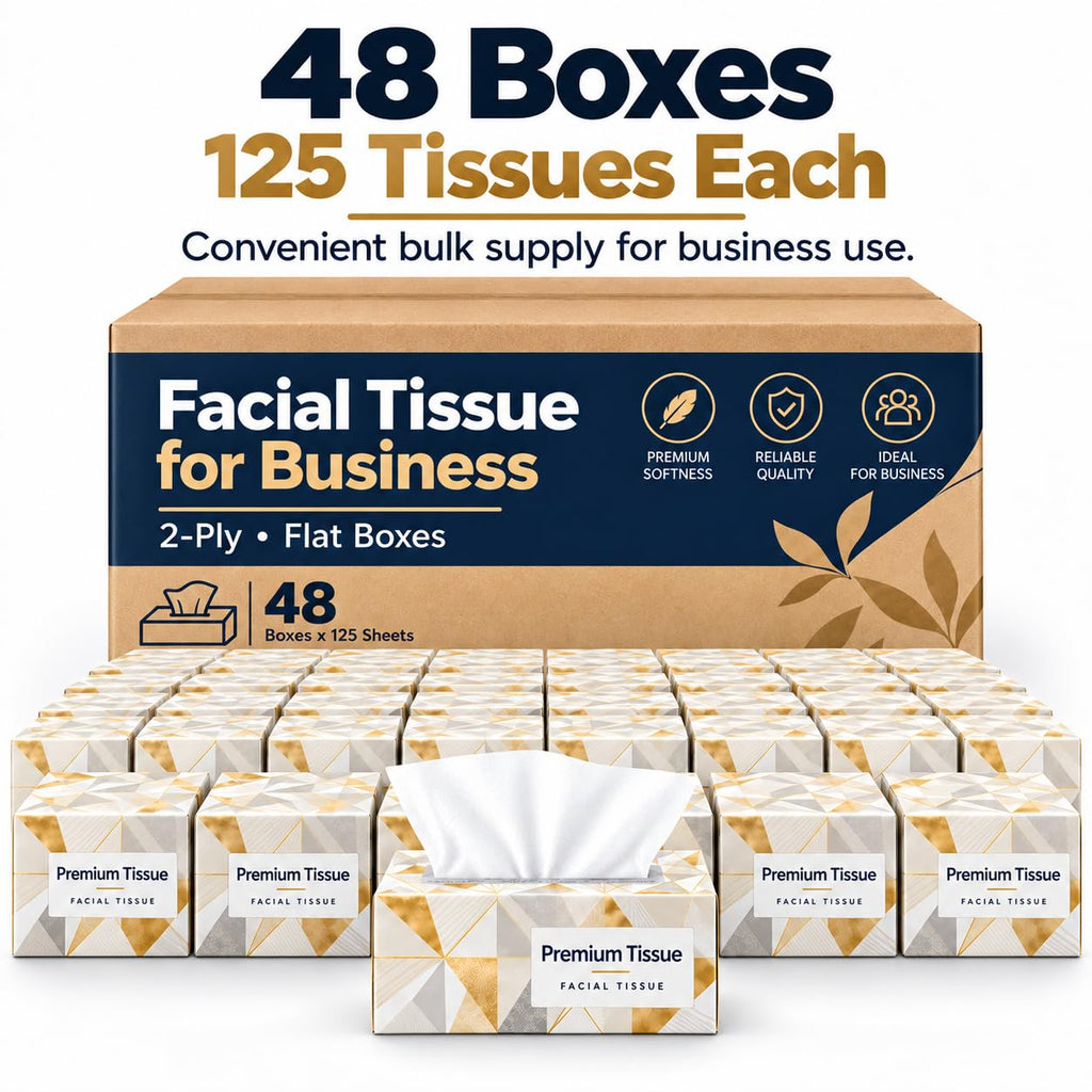 Professional Facial Tissues, 48 Boxes, 125 Tissues per Box