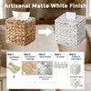 Wicker Tissue Box Cover Square, Handwoven Facial Tissue Box Holder, White