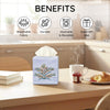 EmbroideryLinen.VN Square Tissue Box Cover Cute Set of 2, White