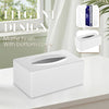 Y-in Hand Tissue Box Cover, Rectangular Facial Tissue Holder with Bottom, Decorative Storage Box for Bathroom Vanity, Countertops, Dressers, Night Stand, Car, RV, Parlors and Offices - White