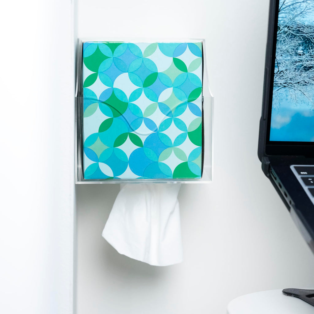 IneVibe Square Tissue Box Holder for Small Spaces Wall Mounted