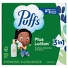 Puffs Facial Tissues Plus Lotion, 10 Cube Boxes, 56 Facial Tissues per Box, Allergies and Colds (Packaging May Vary)