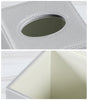 JLAMBOM PU Leather Tissue Box Cover Square Tissue Box Holder (Silver)