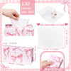 Yinder 12 Pack Facial Tissue Boxe Cube Tissue for Classroom, Pink Bow