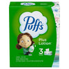 Puffs Plus Lotion Facial Tissue, 3 Family Boxes, 124 Tissues Per Box