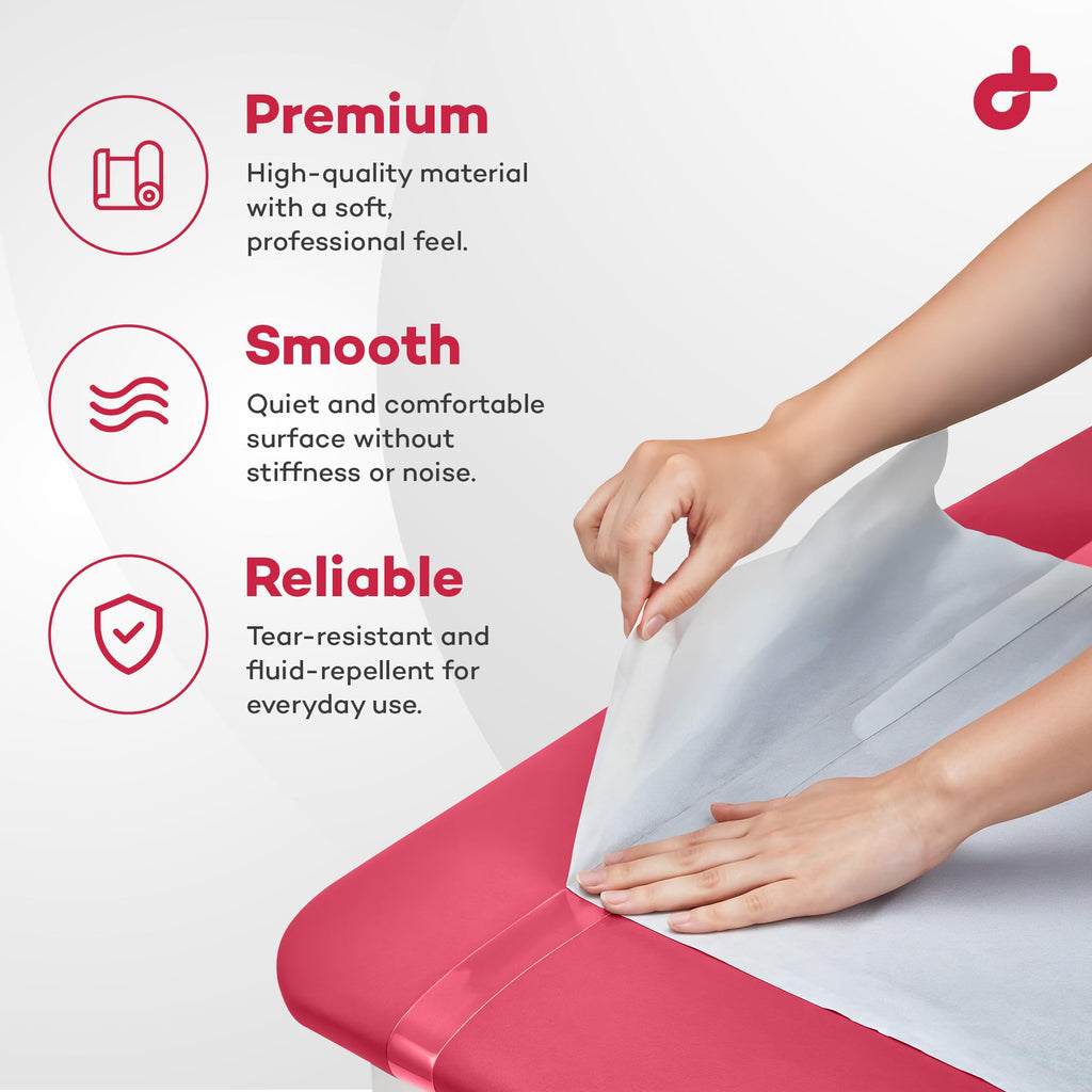 Dealmed Table Paper Exam Cover - 14 in x 225 ft, Smooth White, 12 Rolls