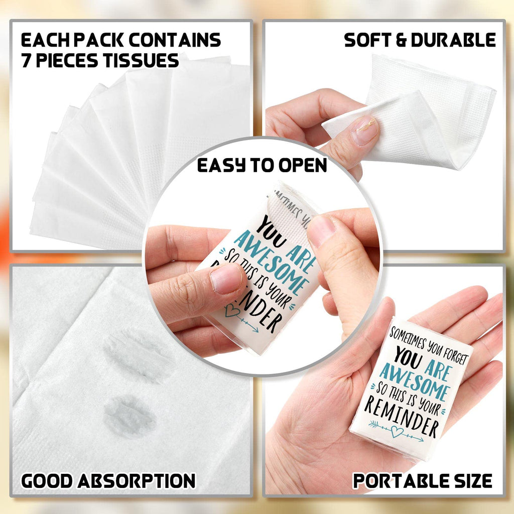 Fuutreo 120 Pack Pocket Tissues Travel Packs Bulk, 3 Ply Individual