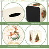 Thyle 2 Pcs Christmas Square Tissue Box Cover PU Leather Christmas Tree Reindeer Tissue Box Holder Closure Xmas Decorations Cube Napkin Holder for Kitchen Car Home Office Living Room Bedroom