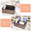 SAYEEC Leather Tissue Box Cover Rectangular Tissue Box Holder Retro Napkin Dispenser Facial Tissues Organizer Multifunctional Storage Box Caddy for Bathroom Toilet Bedroom Living Room Office Table Car