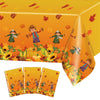 3pcs Fall Table Cloth Fall Tablecloth Thanksgiving Scarecrow Table Covers