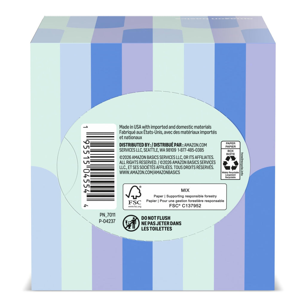 Amazon Basics Facial Tissues, 3-Ply, Ultra-Soft | Premium | 264 Count | 8 Packs (Previously Presto!)