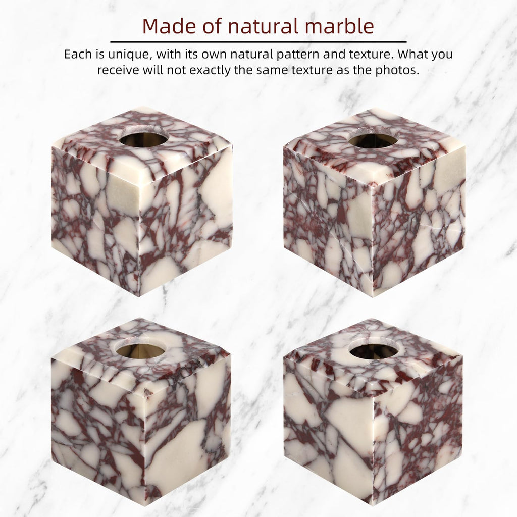 Natural Marble Square Tissue Box Cover ,Stone Modern Decorative Sturdy Napkin Box Holder Case,Facial Paper Organizer for Bathroom Vanity Toilet Countertop,Kitchen (1, Calacatta Viola, 5.71*5.71*5.51)