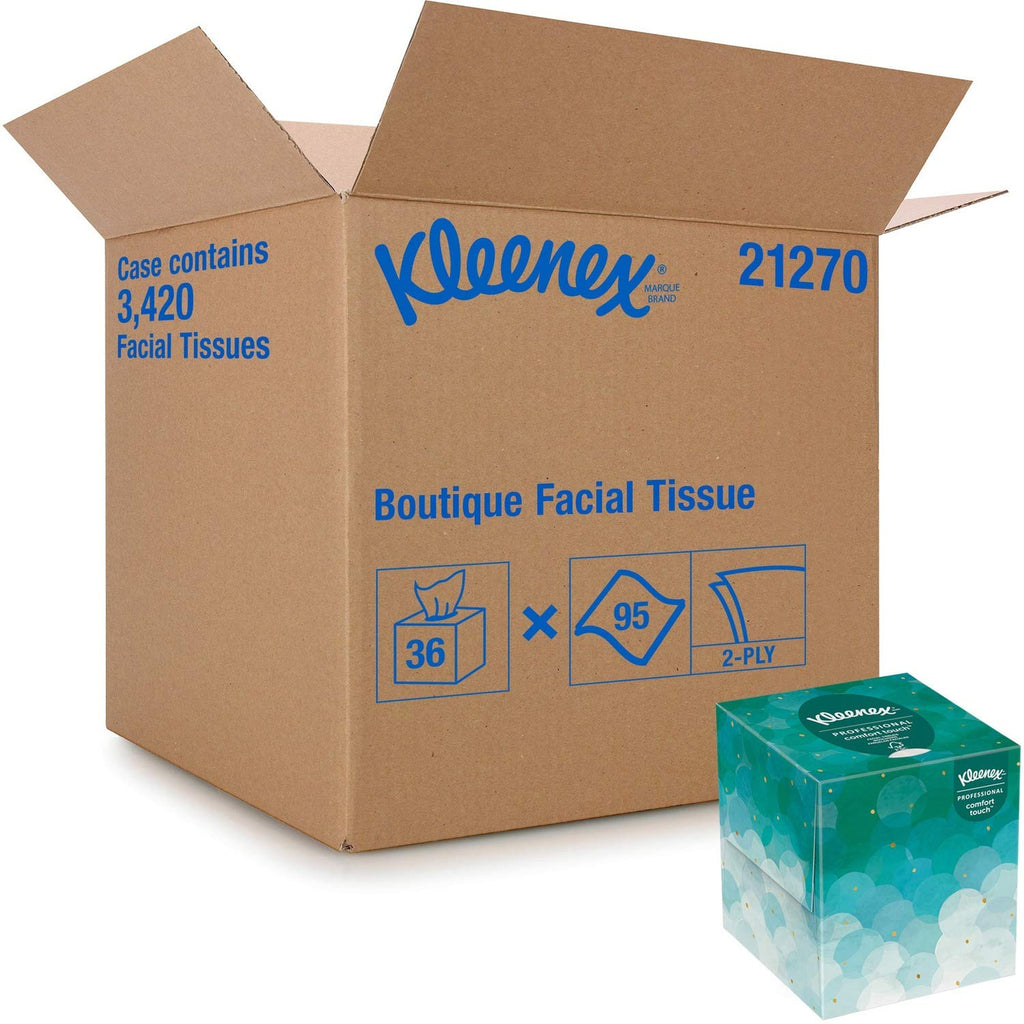 KLEENEX Facial Tissue in Boutique Pop-Up Box, 95/Box, 36 Boxes/Carton