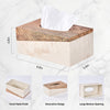 Rectangular Natural Travertine and Rustic Wood Textures Tissue Box Cover for Bathroom,Livingroom,Bedroom, Hand-Made Resin Wood Inlaid Travertine Tissue Box Holder,10 x 5.7 x 4.5 in