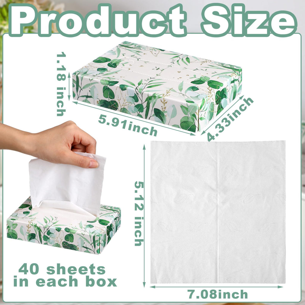 Yinder 24 Pcs Small Tissue Cube Box 960 Sheets for Classroom, Leaf