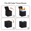 JLAMBOM PU Leather Tissue Box Cover Square, Cube Tissue Box Holder (Black)