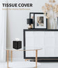Livelab Square Plastic Tissue Box Holder with Base - Modern Cube Decorative Tissue Cover for Bathroom, Countertop, Living Room, Bedroom, Office - Black