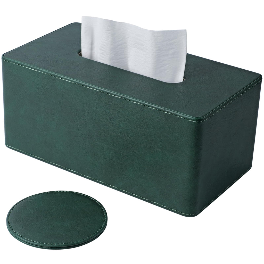 Lorteme Tissue Box Cover Rectangle, Decorative PU Leather Tissue Holder