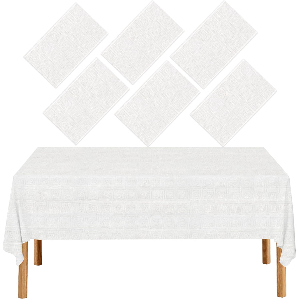 CUUSNNY 6 Pack White Paper Tablecloths for Rectangle Tables