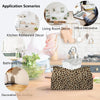 PaJiaNi Brown Leopard Print Tissue Box Cover Rectangle for Office Decor