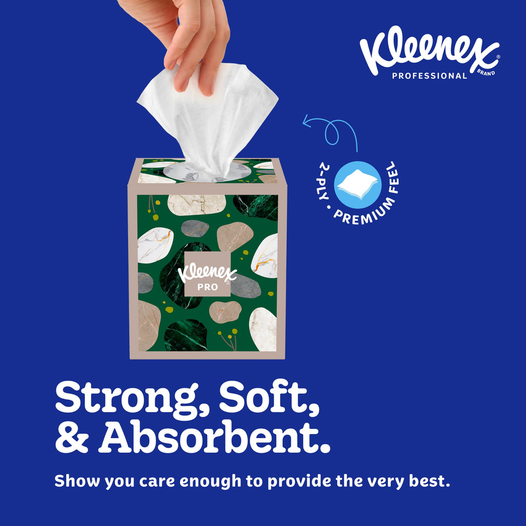Kleenex Professional Naturals Facial Tissue, Bulk (21272), 2-Ply, White, Upright Cube Boxed Format, Designed for Business (90 Tissues/Box, 36 Boxes, 3,240 Sheets/Case)