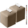 Tclouda Tissue Box Cover for PU Leather, Modern Simple Solid Color Holder Square Tissue Bag, Ideal for Bathrooms,Office,Car,Outdoor Tent,Dining Table,5"X5"X5", Double Cocoa Brown