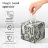 Natural Marble Square Tissue Box Cover ,Stone Modern Decorative Sturdy Napkin Box Holder Case,Facial Paper Organizer for Bathroom Vanity Toilet Countertop,Kitchen (1, Green Emerald, 5.71*5.71*5.51)