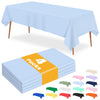 RuiYok 4 Pcs Light Blue Tablecloth 54 X 108 Inch Disposable Plastic Blue Tablecloths Waterproof Table Cloth Rectangular Table Cover for Boy Birthday Baby Shower Outdoor Picnic Party Decorations