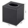 RHCSZ PU Leather Tissue Box Cover Square,Upgrade Large Size Napkin Holder Pumping Paper Case Dispenser,Facial Tissue Holder with Magnetic Bottom for Home Office Car Hotel Restaurant Black (Black-1)