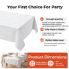 JHDZDHY White Paper Tablecloths 6 Pack, 54x108 Disposable Paper Table Cover with Plastic Backing, 3 Ply Paper & Plastic Table Cloth for 6-8 Ft Rectangle Tables Water Resistant Wedding Banquet
