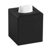 JLAMBOM PU Leather Tissue Box Cover Square Tissue Box Holder (Black)