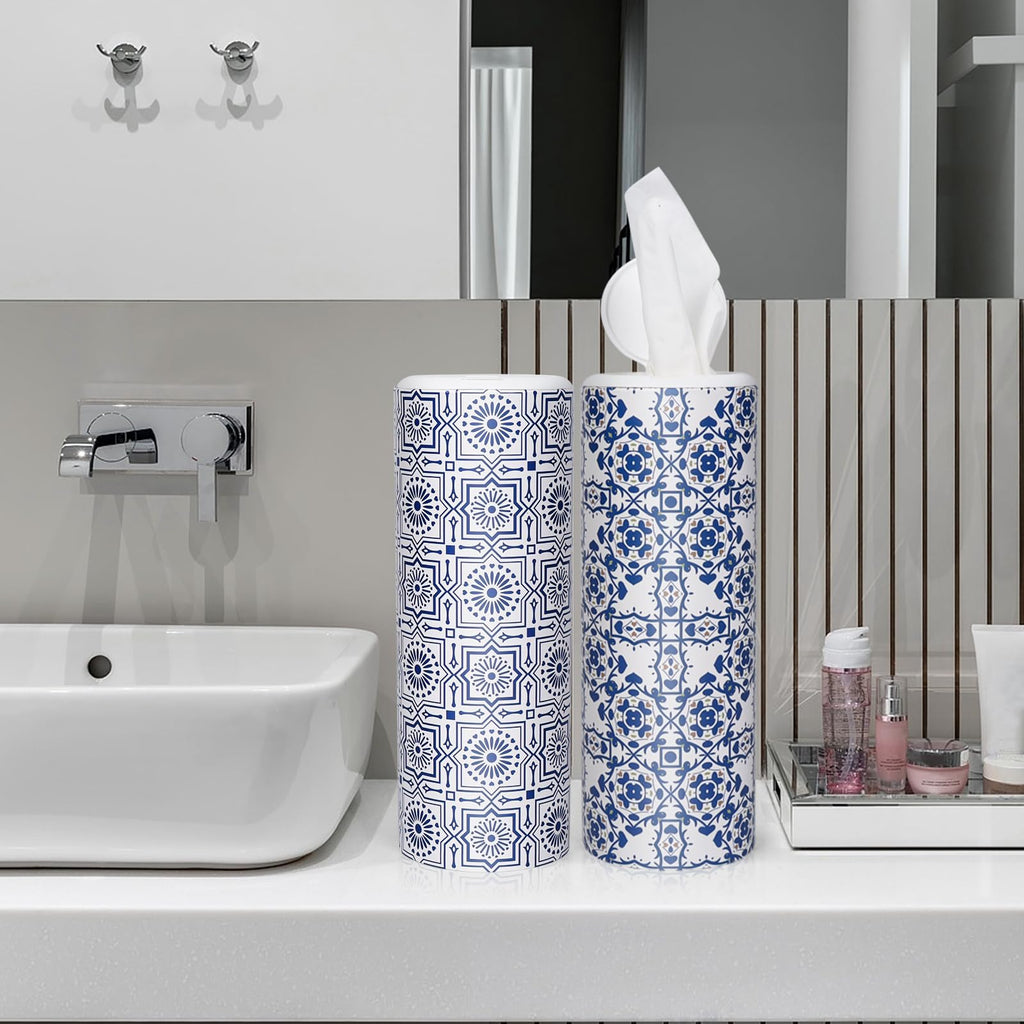 CLOVER Car Tissue Cylinder Box Set with Lids, 4 Tubes Lotion Tissues