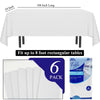 Dozobeede [6 Pack] White Paper Tablecloth Disposable for Rectangle Tables, 54 X 108 Inch Party Table Cover with Plastic Backing, Waterproof 3 Ply Table Cloth for Wedding Labor Day Outdoor Picnic BBQ