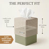 Stylish Tissue Box Cover - Beige Linen Holder for Square Tissue Boxes